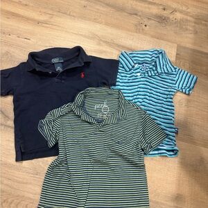 Polo lot-1 green peek polo, 1 blue striped kickee, 1 navy polo